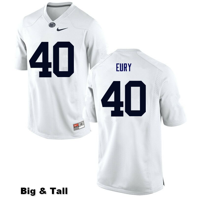 NCAA Nike Men's Penn State Nittany Lions Nick Eury #40 College Football Authentic Big & Tall White Stitched Jersey UMC8198HV